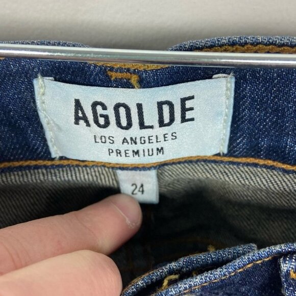 Revolve Agolde Sophie HIgh Rise Skinny Jeans Blue Size 24 Made USA Chamberlain - Picture 4 of 10